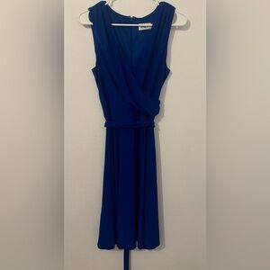 Eliza J Surplice Faux Wrap Dress Cocktail Office Stretch Cobalt Size 10